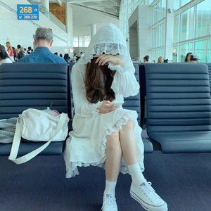 White Hooded Long Lace Dress